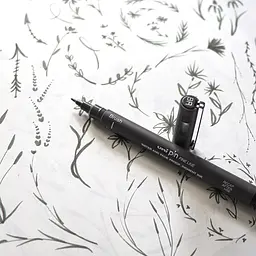 Лайнер-пензель Uni Pin Brush Fine Line темно-сірий 2 мм (PINBR-200(S) DARK GREY) - мініатюра 3