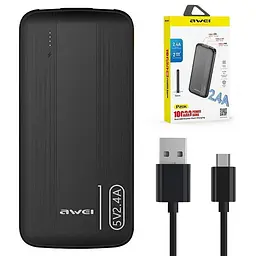 Портативний акумулятор AWEI P20K 10000 mAh 2USB / Повербанк для телефону