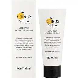 Пінка для освітлення шкіри FarmStay Citrus Yuja Vitalizing Foam Cleansing з витяжкою юдзу 100 мл - мініатюра 2
