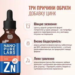 Цинк Nano Pure Labs Simply Science Bioavailable Zinc ZN 60мл - мініатюра 4