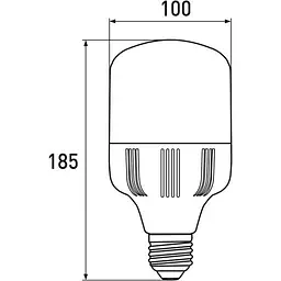 Світлодіодна лампа Euroelectric LED Надпотужна Plastic 30W E27, 4000K (40) (LED-HP-30274(P)) - мініатюра 2