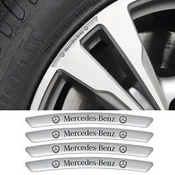 Емблема обода колеса Mercedes-Benz 4 шт Алюміній наклейка на диски на скотчі - мініатюра 2