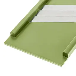 Ручна пластикова шатківниця шинковка для капусти та нарізки овочів та фруктів з трьома лезами (16.5х39 см), Kitchette Оливковий 86942 - мініатюра 4