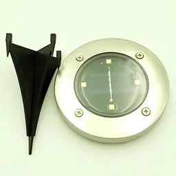 Світильник на сонячній батареї DISK Lights підсвічування для саду 4 Led сталевий - мініатюра 8