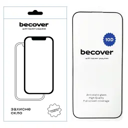 Скло захисне BeCover Apple iPhone 16 Pro Max 10D Black (712324)