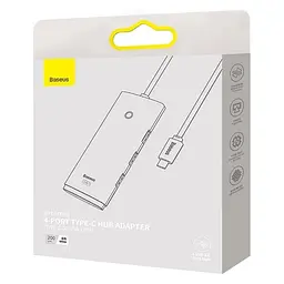 Хаб конвертер Baseus Lite Series 4-Port Type-C to 4 порти Usb 3.0 2 метри білий WKQX030502 - мініатюра 5