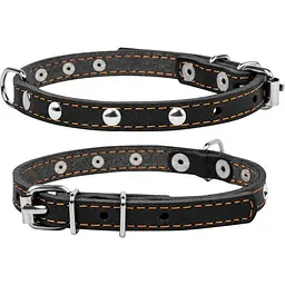 Нашийник Collar одинарний з прикрасами, 27-35х1,4 см, чорний