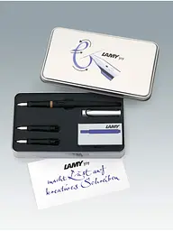 Набір для каліграфії Lamy Joy (Чорнильна Ручка Матова Чорна з хромованим ковпачком, Перо 1,1 мм, 1,5 мм, 1,9 мм, Чорнила T10 Сині) (1617714) - мініатюра 3
