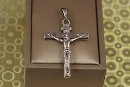 Хрестик Xuping Jewelry великий з розп"яттям 4 см сріблястий