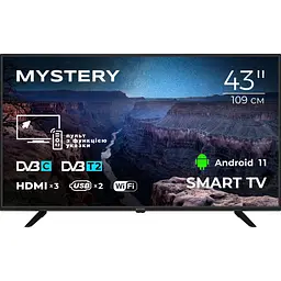 Телевізор TV 43 Mystery MTV-4350FST2 Full HD/Smart/Android 11/2xUSB 2.0/Wi-Fi/Miracast/Black (MTV-4350FST2)