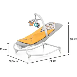 Шезлонг-гойдалка Kinderkraft Felio 2 Forest Yellow сірий з жовтим KBFELI20YEL0000 (00-00305173) - мініатюра 9