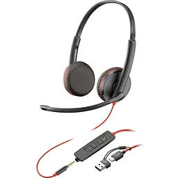 Гарнітура Poly BlackWire C3225 USB-C HS Stereo +3.5 mm Plug +USB-C/A Adapter (Bulk)