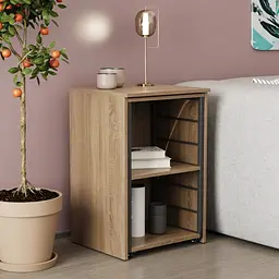 Стіл-тумба трансформер Смарт 2/2 Ferrum-decor 750x1450x600 Чорний метал ДСП Дуб Сонома Трюфель 16 мм (FRD-105106)