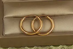 Сережки кільця Хuping Jewelry з таємною застібкою 2 см золотисті