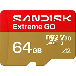 Карта пам'яті SanDisk microSDXC Extreme GO 64GB Class 10 UHS-I V30 A2 (SDSQXGN-064G-GN6MN) [174290]