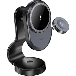 Автотримач із бездротовою зарядкою Hoco HW28 Excelso 2-in-1 Black/Gray (630566) [151327] - мініатюра 2