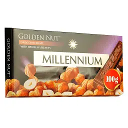 Чорний шоколад Millennium Gold з цілими лісовими горіхами 100 г - мініатюра 2