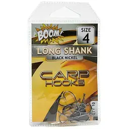 Гачок для мирної риби BOOM Long Shank №4 (10 шт/уп) (Black Nickel)