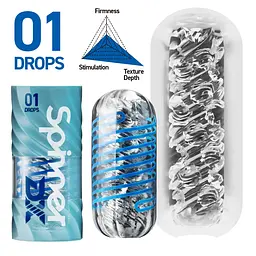 Мастурбатор Tenga Spinner DX 01 Drops, з пружною стимулювальною спіраллю всередині, ніжний вплив - мініатюра 2