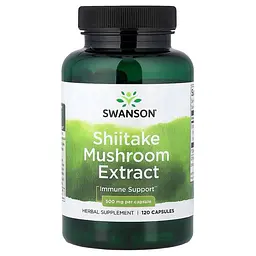 Екстракт шиїтаке Shiitake Mushroom Extract 500 mg, 120 капсул Swanson vit0004331