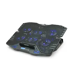 Підставка для ноутбука IceCoorel K8, 10-17", 6*70mm 1800 RPM±10%, корпус пластик+алюміній, 2xUSB2.0 + LCD, 365*297*30mm, Black, Box, Q18 - мініатюра 3