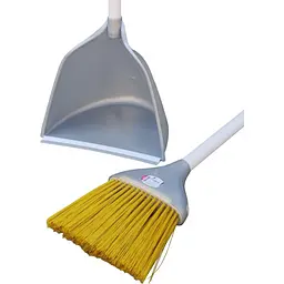 Совок для прибирання Zambak Plastik та щітка з довгими ручками сірий (ZP-128g) - мініатюра 5