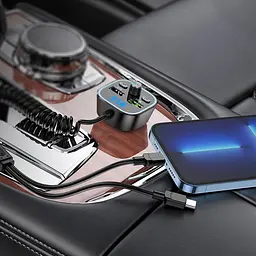 Автозарядний з FM-модулятором BOROFONE BC45 Prestige 2-in-1 car BT FM transmitter - мініатюра 3