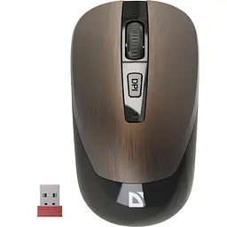 Мишка Defender Wave MM-995, бездротова, 4 кн. до 1600 dpi, безшумна, бронза - мініатюра 7