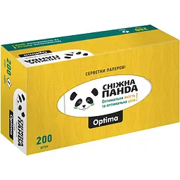 Паперові серветки Сніжна Панда Optima двошарові в асортименті 200 шт. - мініатюра 2