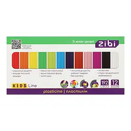 Пластилін кольоровий Zibi KIDS Line, 12 кольорів, 192 г, ZB.6274