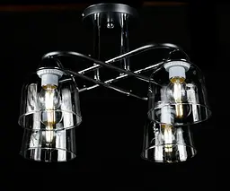 Люстра стельова Splendid Ray LGH50316/4, 4xE27, чорний хром, 50 см, стильний дизайн для спальні - мініатюра 3
