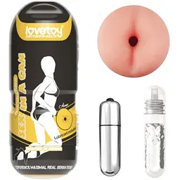 Мастурбатор Lovetoy Sex In A Can Anus Stamina Tunnel з вібрацією тілесний