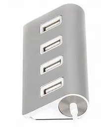 USB-Хаб Maxxter USB 2.0 4хUSB2.0 Silver (HU2A-4P-01)