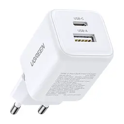 Зарядний пристрій Ugreen X514 1xUSB-C PD20W + 1xUSB GaN white (65006) - мініатюра 4