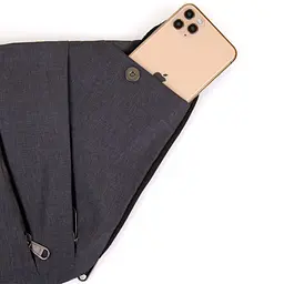 Сумка слінг нейлонова 20558 Vintage сіра - мініатюра 9