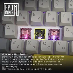 Клавіатура Epomaker EK68 Flamingo Black механічна бездротова (EK68-B-F) - мініатюра 7
