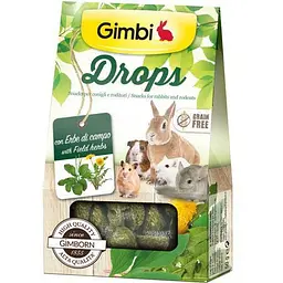 Ласощі GimBi для гризунів, дропси з травами, 50 г