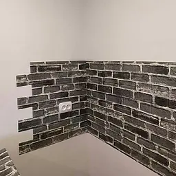 Самоклейка декоративна 3D панель 3D Loft під сіру катеринославську цеглу 700x770x5мм - мініатюра 2