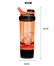 Шейкер CASNO KXN-1199 600 мл (+150 мл), Orange/Black - мініатюра 2