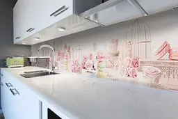 Кухонний фартух Рожевий Ажур вінілова наклейка ПВХ квіти насолоди Абстракція 60х250 см Happy Pocket Z180727 - мініатюра 6