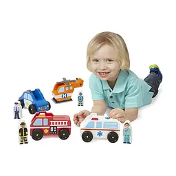 Ігровий набір Melissa & Doug Дерев'яний аварійний набір Транспорт (MD19285) - мініатюра 6