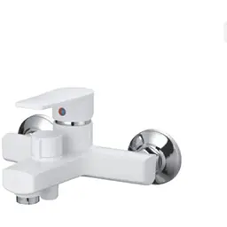 Змішувач для ванни Plamix OSCAR-009 EURO SET WHITE (зі шлангом, лійкою та кронштейном) (PM0699)
