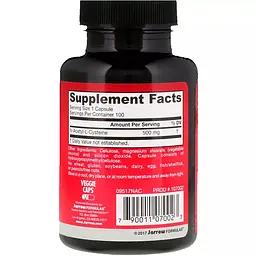 NAC N-Ацетил-L-Цистеїн Jarrow Formulas 500 мг 100 вегетеріанскіх капсул - мініатюра 2