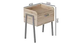 Тумба модульна Ferrum-decor Бетті 540x450x320 метал Сірий ДСП Дуб Сан-Марино 16 мм (FRD-102998) - мініатюра 3