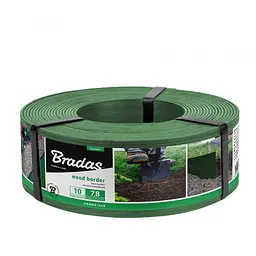 Бордюр рівний газонний Bradas WOOD BORDER 78мм х 2,8мм х 10м зелений OBWGR1008