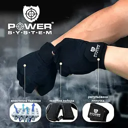 Рукавички для фітнесу Power System PS-2200, Blue - L - мініатюра 9