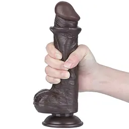Фалоімітатор Lovetoy Sliding-Skin Dual Layer Dong 8'' 20.8 см (чорний) - мініатюра 11
