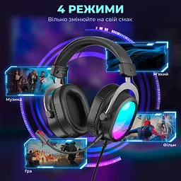 Навушники Fifine H16 7.1 RGB чорний (H16) - мініатюра 5