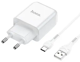 Адаптер мережевий HOCO Type-C cable Vigour N2 набір білий