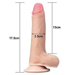 Фалоімітатор - Sliding-Skin Dual Layer Dong 7" Flesh - мініатюра 3